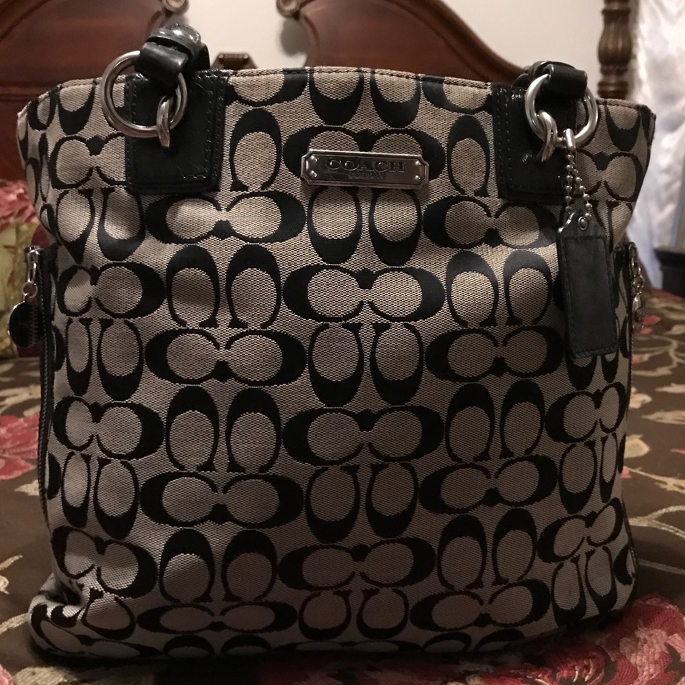 COACH GALLERY signature zipper  tote
